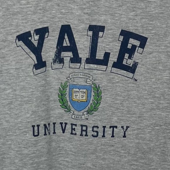 Yale University Tshirt Womens Large Gray Blue New WOT Raglan Short Sleeve - Picture 5 of 6